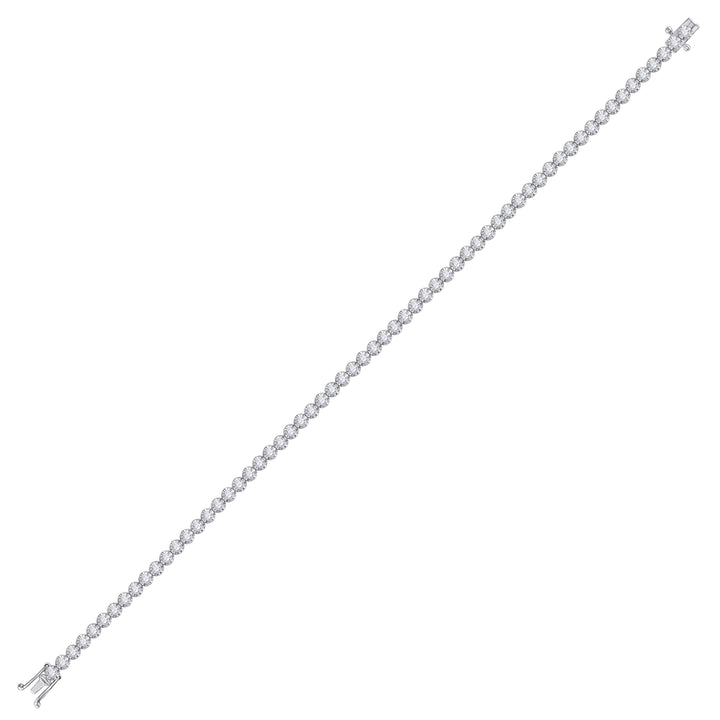 10kt White Gold Womens Round Diamond Classic Tennis Bracelet 2.00 Cttw