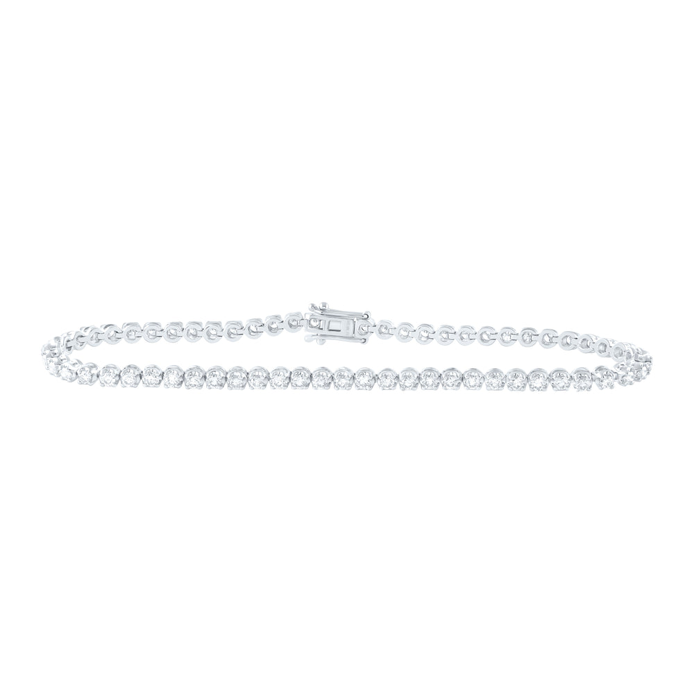 10kt White Gold Women's Diamond Classic Tennis Bracelet 2 ctw - view 2