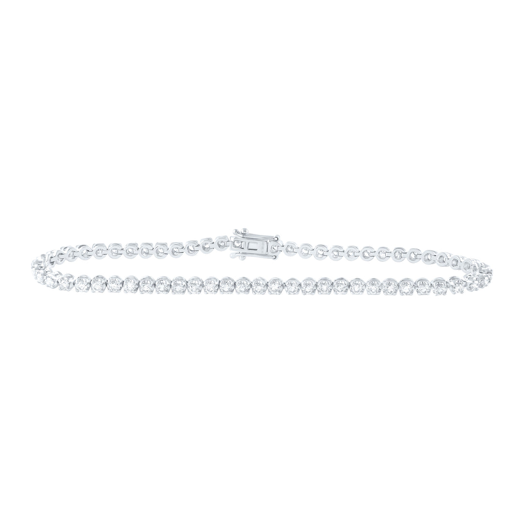 10kt White Gold Women's Diamond Classic Tennis Bracelet 2 ctw - view 2