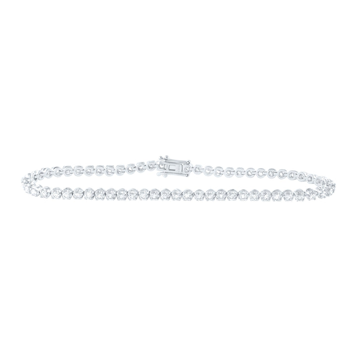10kt White Gold Women's Diamond Classic Tennis Bracelet 2 ctw - view 2