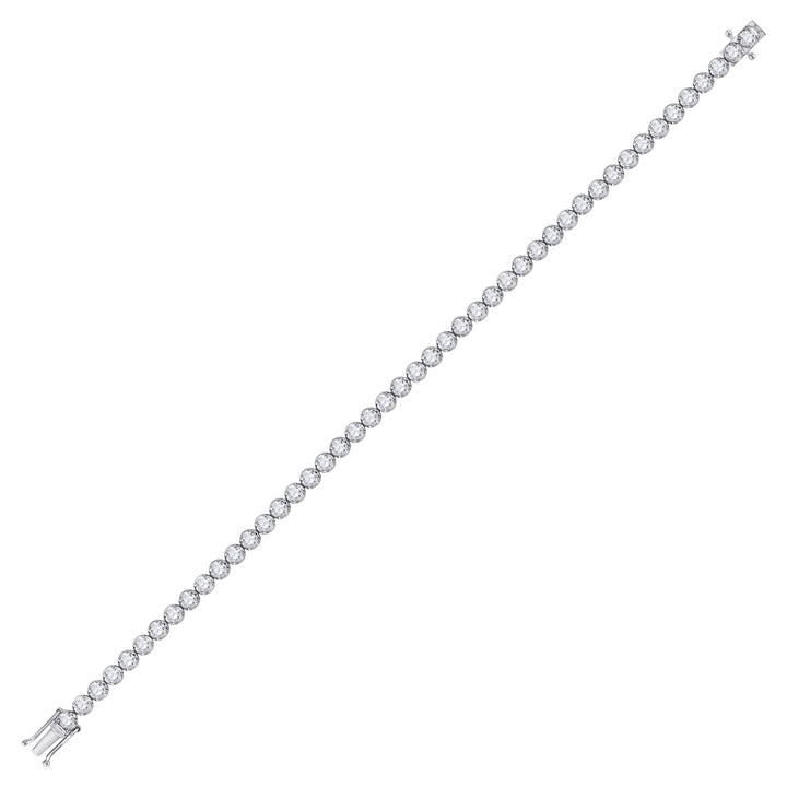 14kt White Gold Womens Round Diamond Classic Tennis Bracelet 4.00 Cttw