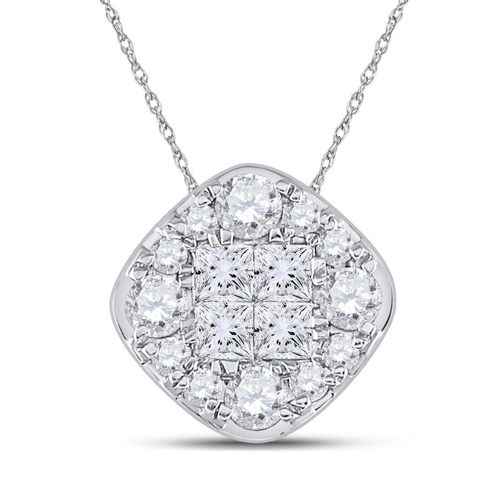 1 CT-DIA ANA M SOLEIL SQUARE PENDANT