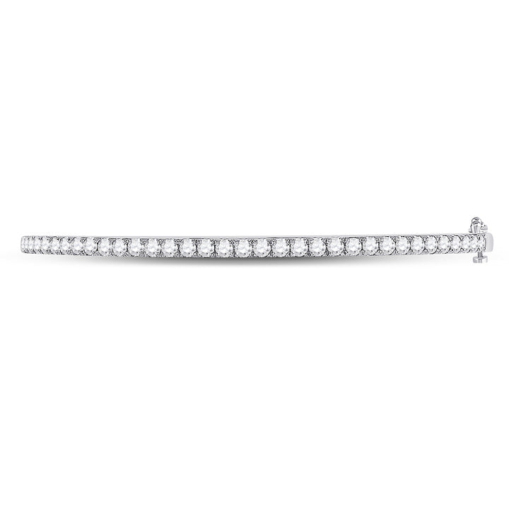 14kt White Gold Women's Diamond Classic Bangle Bracelet 2 ctw