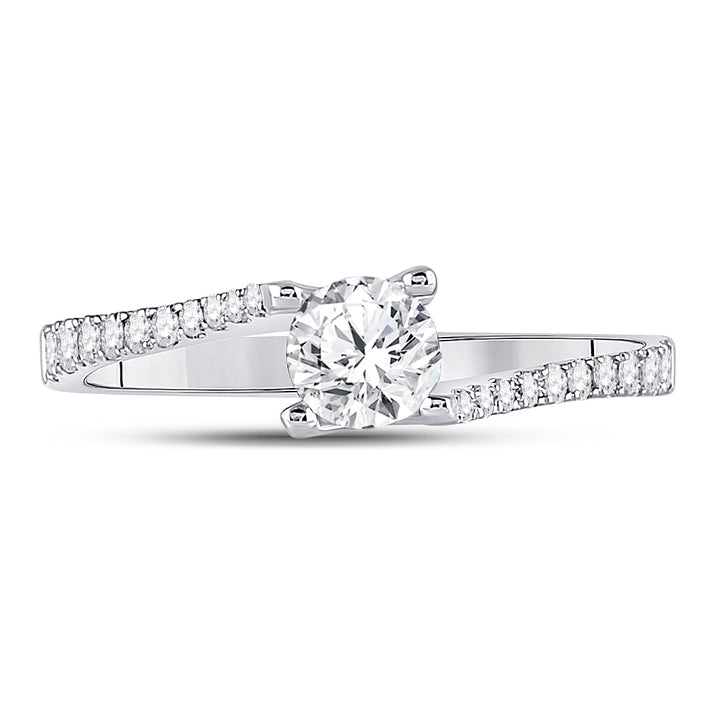 14kt White Gold Womens Round Diamond Solitaire Bridal Wedding Engagement Ring 3/4 Cttw (Certified)