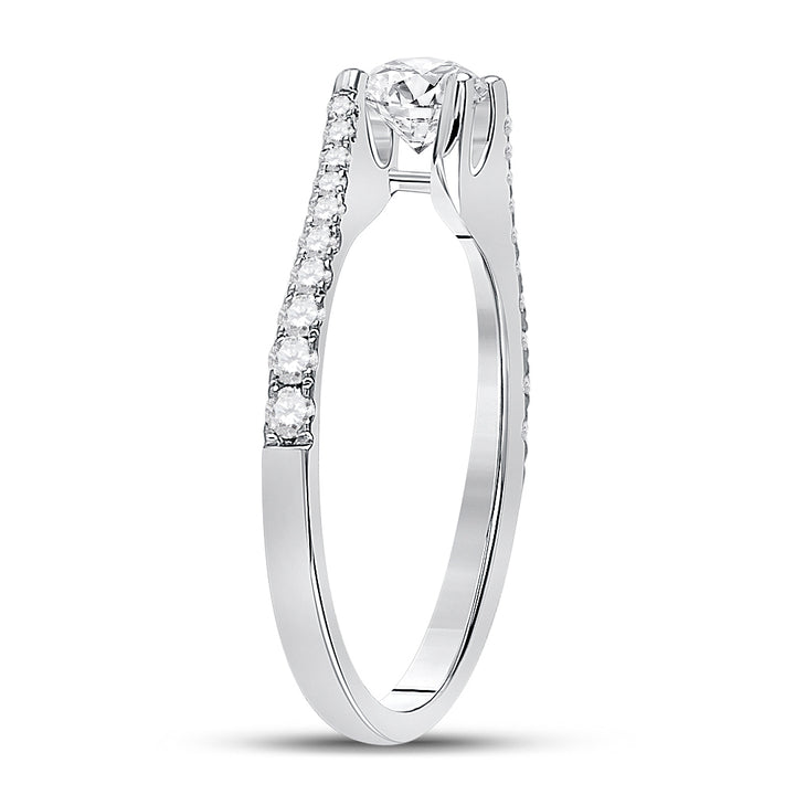 14kt White Gold Womens Round Diamond Solitaire Bridal Wedding Engagement Ring 3/4 Cttw (Certified)