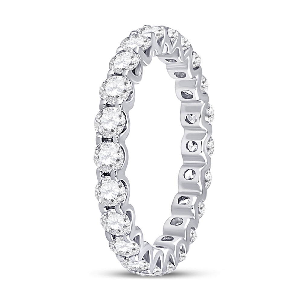 14kt White Gold Womens Round Diamond Timeless Eternity Ring 2.00 Cttw