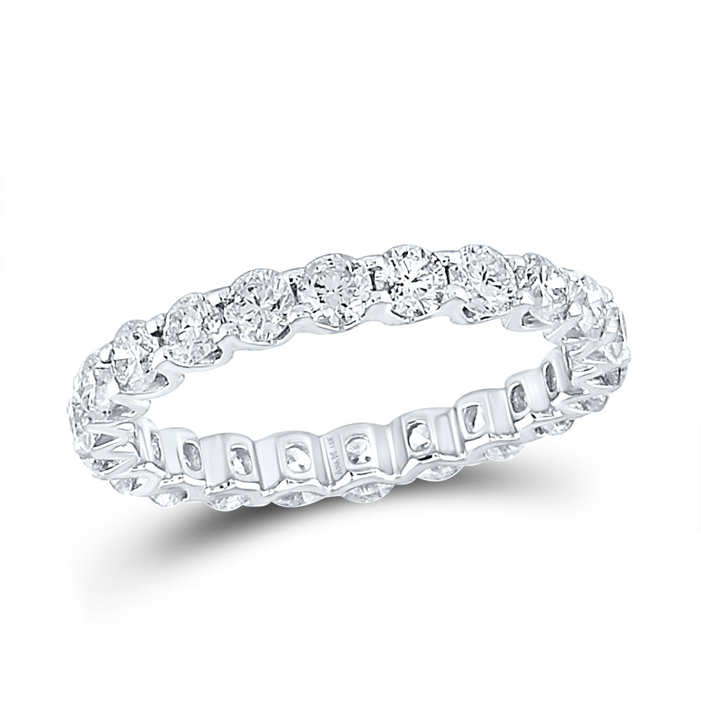 14kt White Gold Womens Round Diamond Timeless Eternity Ring 2.00 Cttw