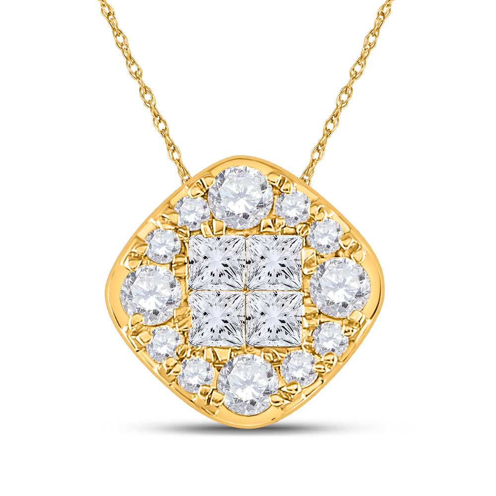 1/2CT-DIA ANA M SOLEIL SQUARE PENDANT