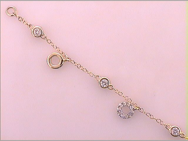 10kt Yellow Gold Women's Diamond Fashion Circle Bracelet 3/8 ctw