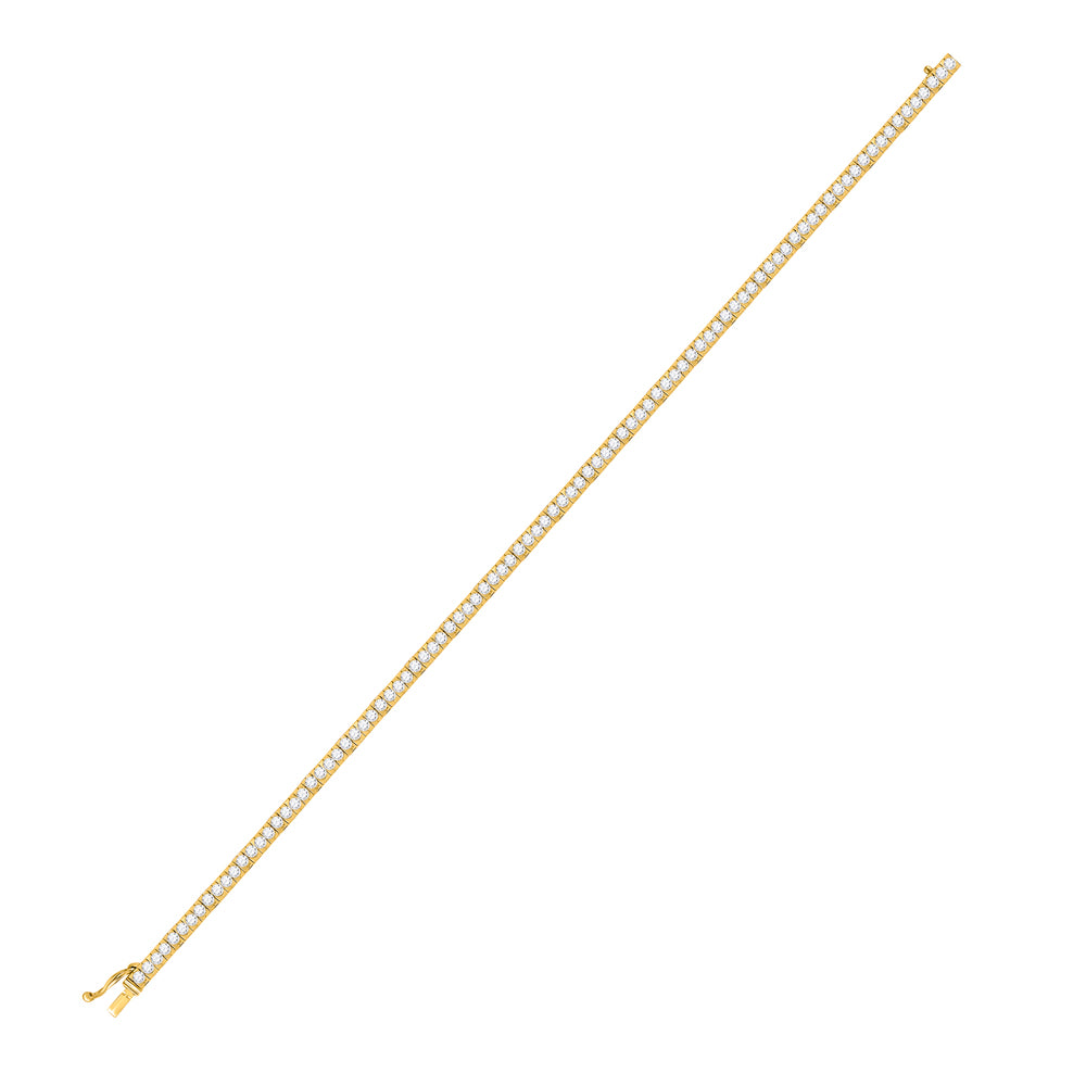14kt Yellow Gold Women's Diamond Classic Tennis Bracelet 2 ctw