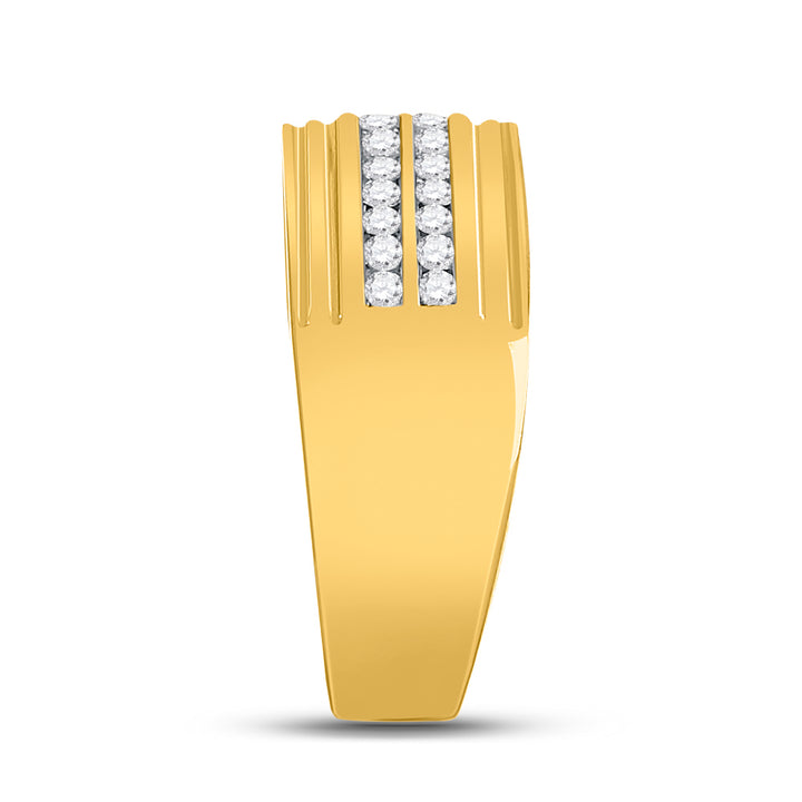 10kt Yellow Gold His Hers Round Diamond Solitaire Matching Bridal Wedding Ring Band Set 1.00 Cttw