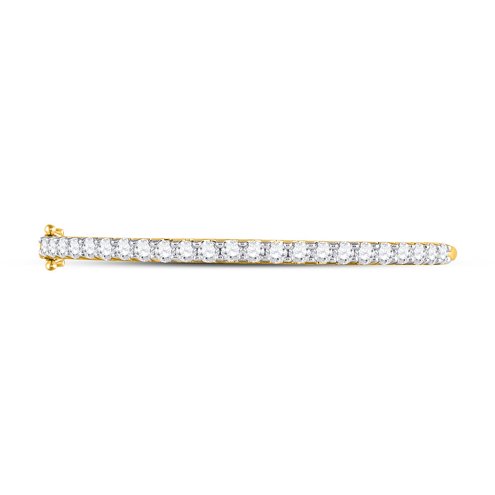 14kt Yellow Gold Women's Diamond Classic Bangle Bracelet 3 ctw