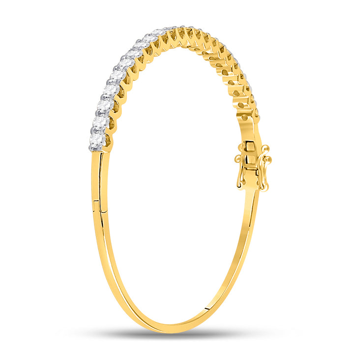 14kt Yellow Gold Women's Diamond Classic Bangle Bracelet 3 ctw - view 2