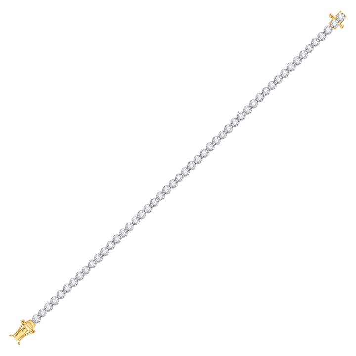 14kt Yellow Gold Womens Round Diamond Classic Tennis Bracelet 2.00 Cttw