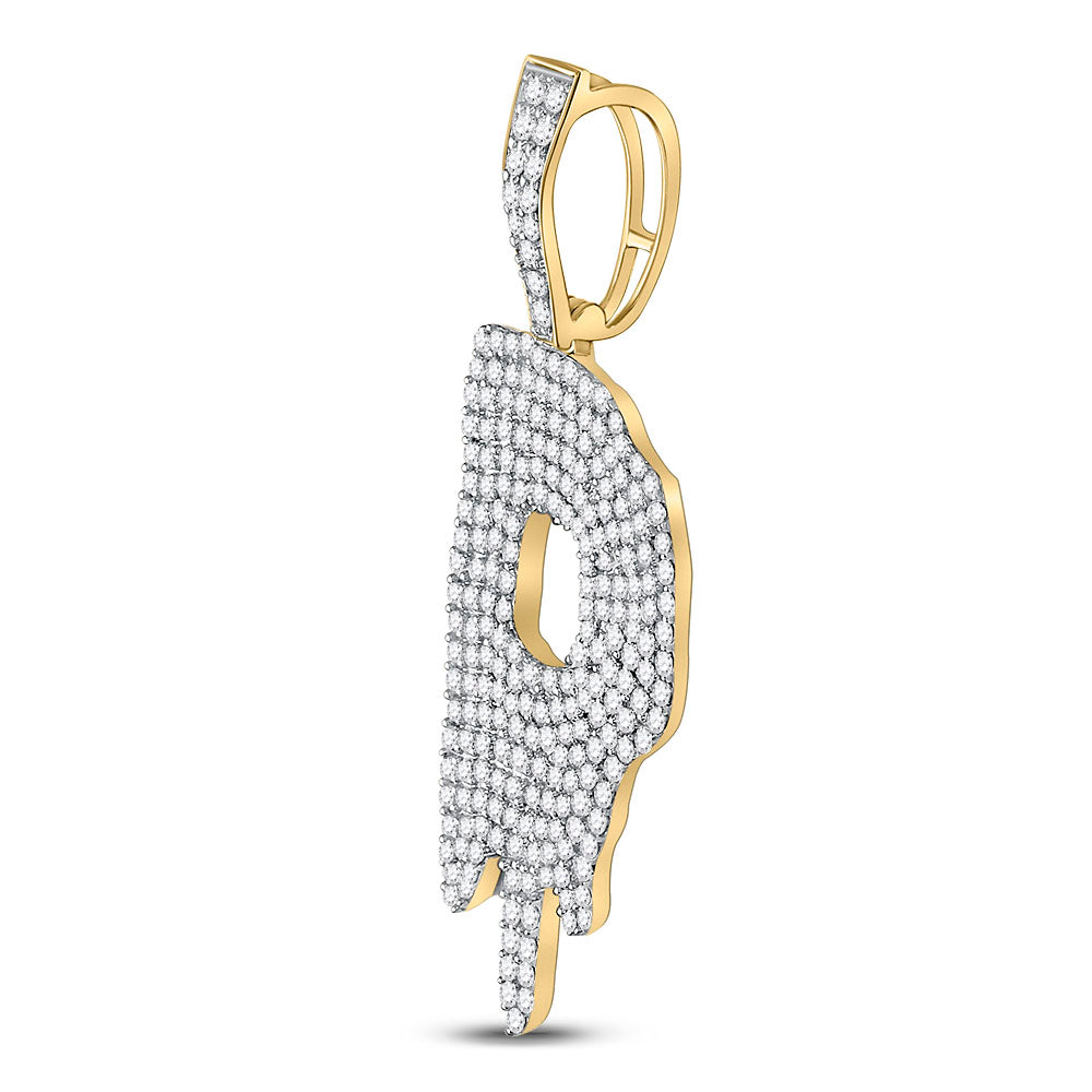 10kt Yellow Gold Men's Diamond Initial D Pendant 2-1/4 ctw