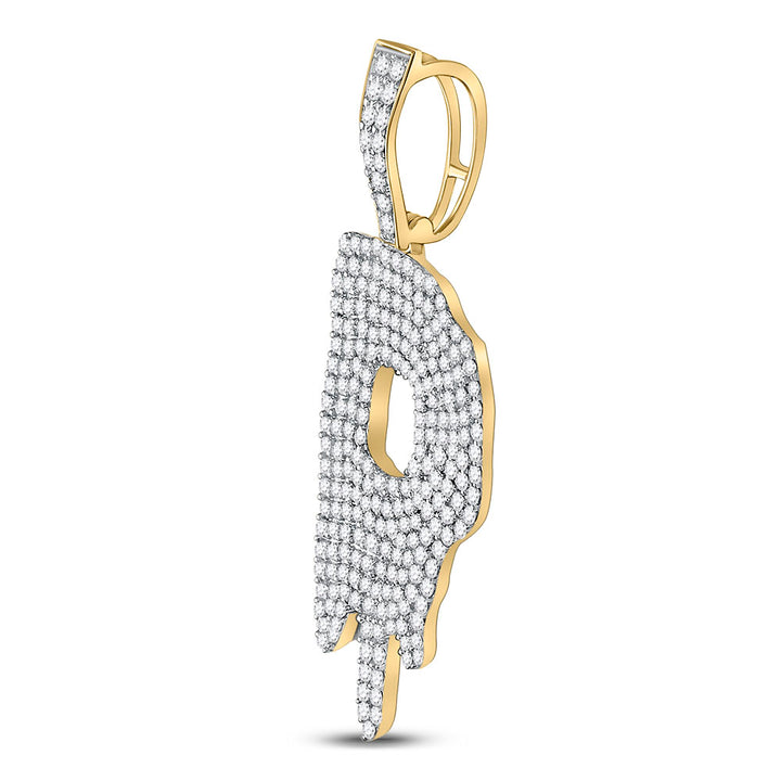 10kt Yellow Gold Men's Diamond Initial D Pendant 2-1/4 ctw