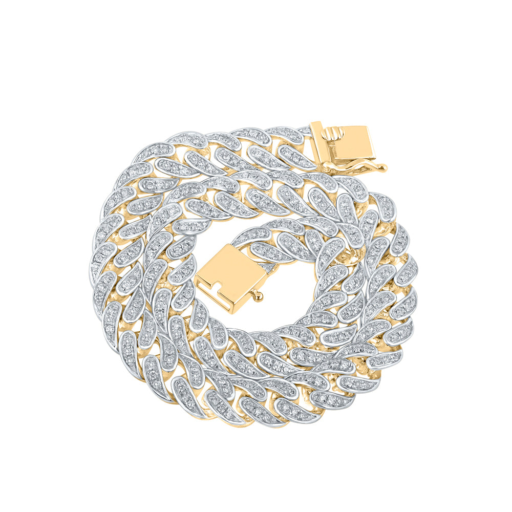 14kt Yellow Gold Men's Diamond Bracelet 2-1/3 ctw