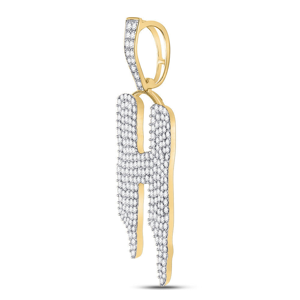 10kt Yellow Gold Men's Diamond Initial Pendant 2-1/2 ctw