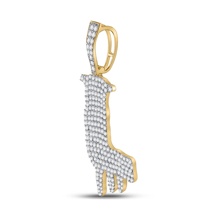 10kt Yellow Gold Men's Diamond Initial Pendant 2-1/4 ctw