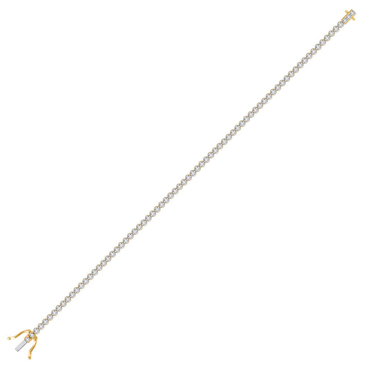 10kt Yellow Gold Women's Diamond Tennis Bracelet 1-3/4 ctw
