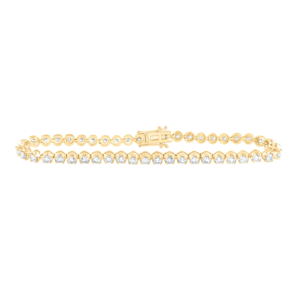 14kt Yellow Gold Women's Diamond Classic Tennis Bracelet 4 ctw - view 2