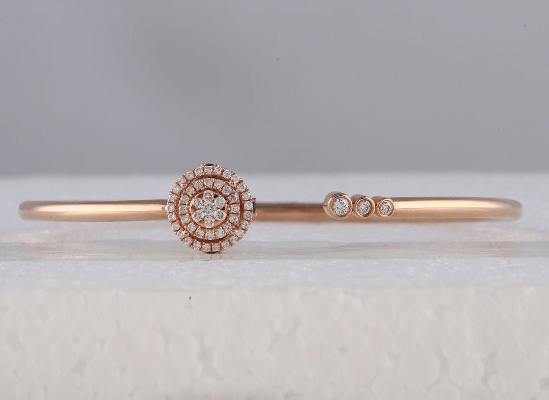 14kt Rose Gold Women's Diamond Statement Fashion Bracelet 1/2 ctw