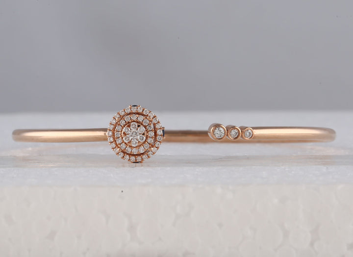 14kt Rose Gold Women's Diamond Statement Fashion Bracelet 1/2 ctw