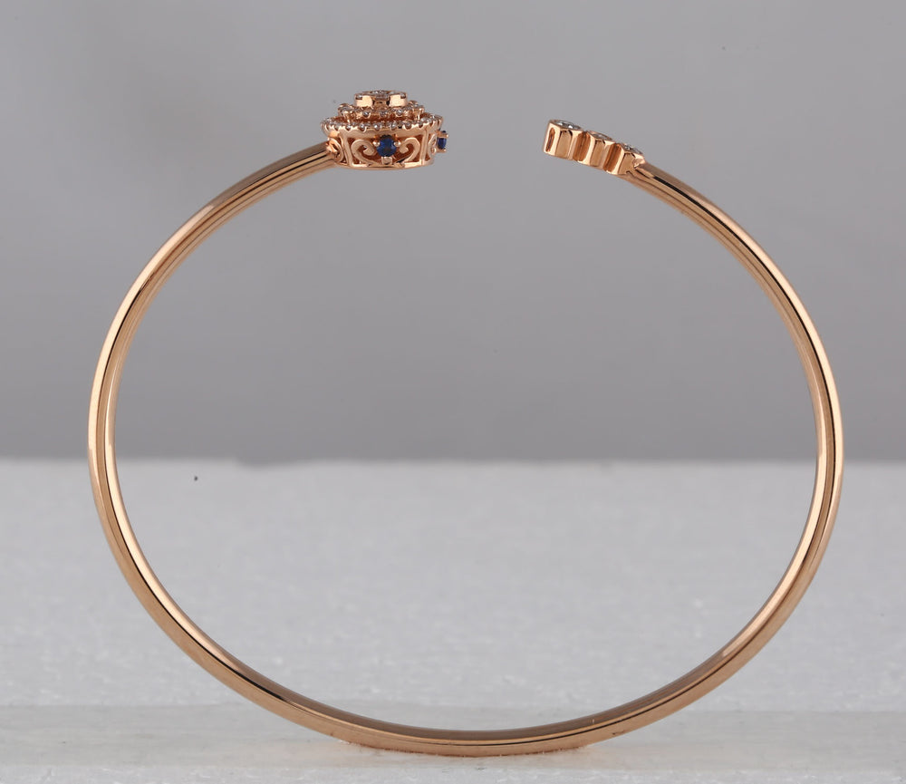 14kt Rose Gold Women's Diamond Statement Fashion Bracelet 1/2 ctw - view 2