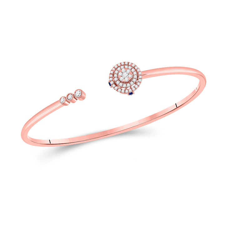 14kt Rose Gold Women's Diamond Statement Fashion Bracelet 1/2 ctw - view 4