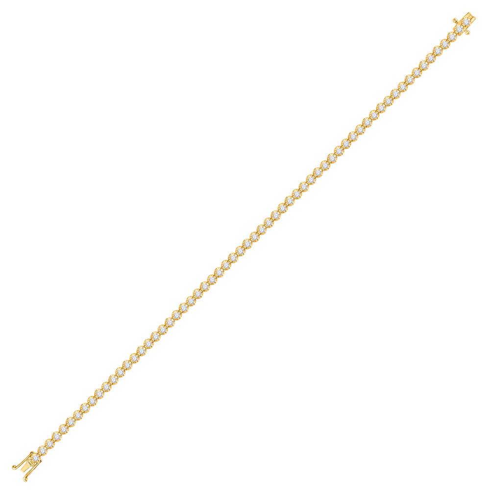 10kt Yellow Gold Women's Diamond Tennis Bracelet 2 ctw