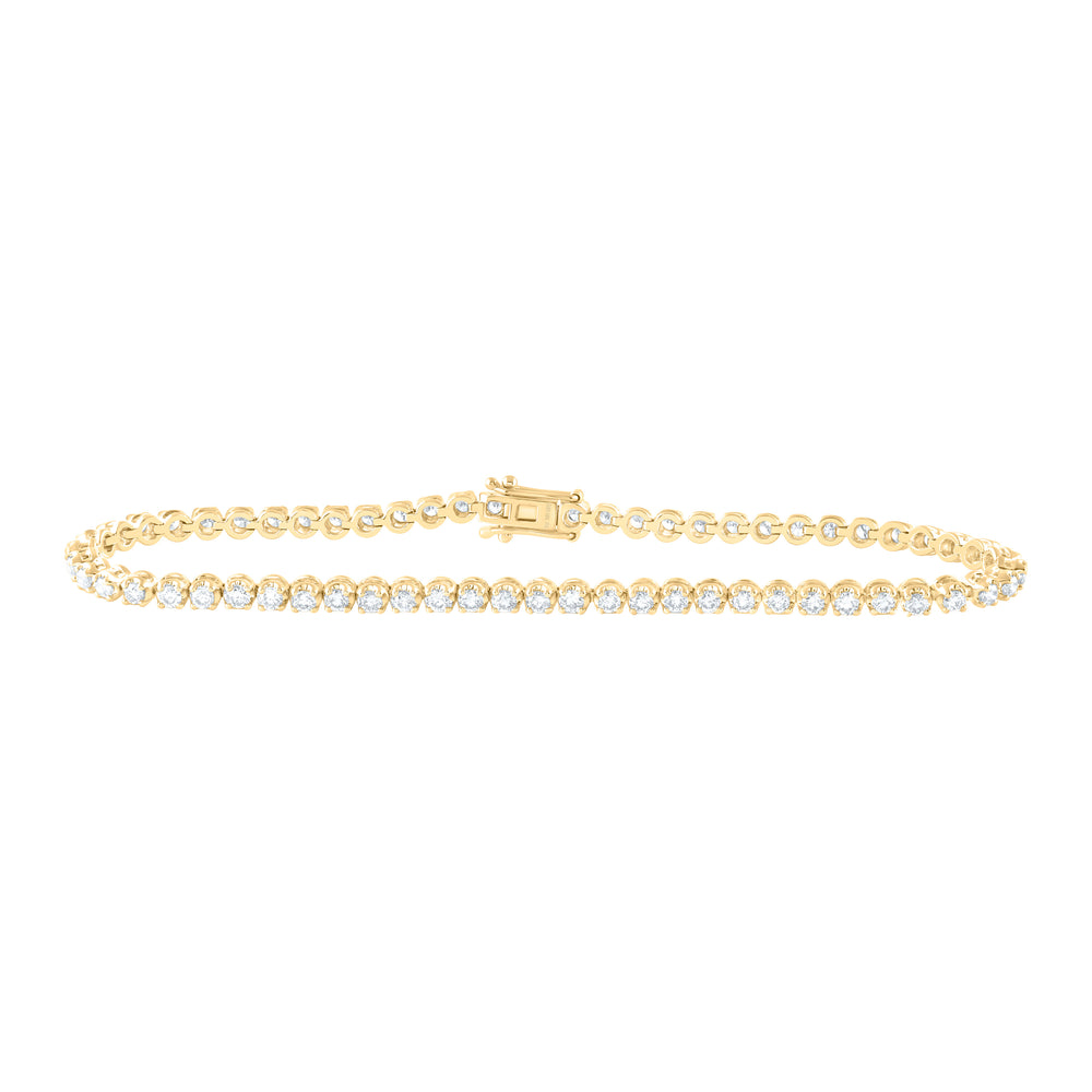 10kt Yellow Gold Women's Diamond Tennis Bracelet 2 ctw - view 2
