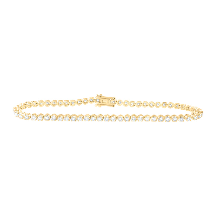 10kt Yellow Gold Women's Diamond Tennis Bracelet 2 ctw - view 2