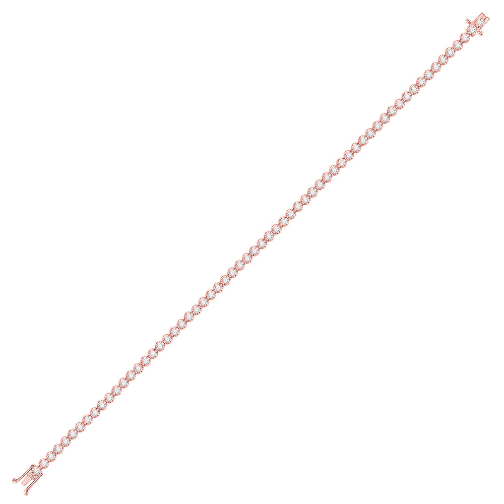 10kt Rose Gold Women's Diamond Tennis Bracelet 2 ctw