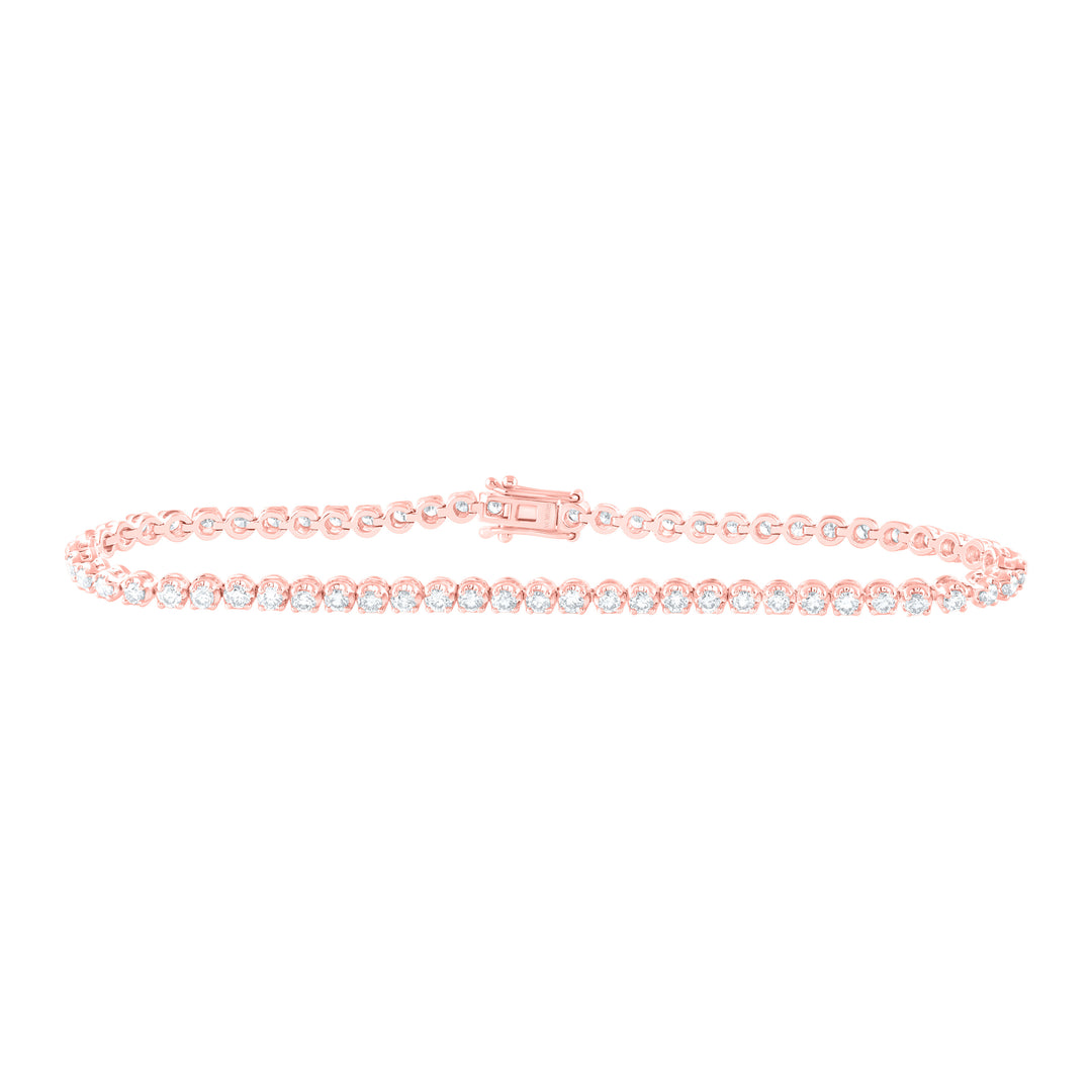 10kt Rose Gold Women's Diamond Tennis Bracelet 2 ctw - view 2