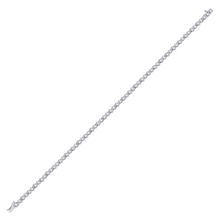 10kt White Gold Women's Diamond Classic Tennis Bracelet 1 ctw