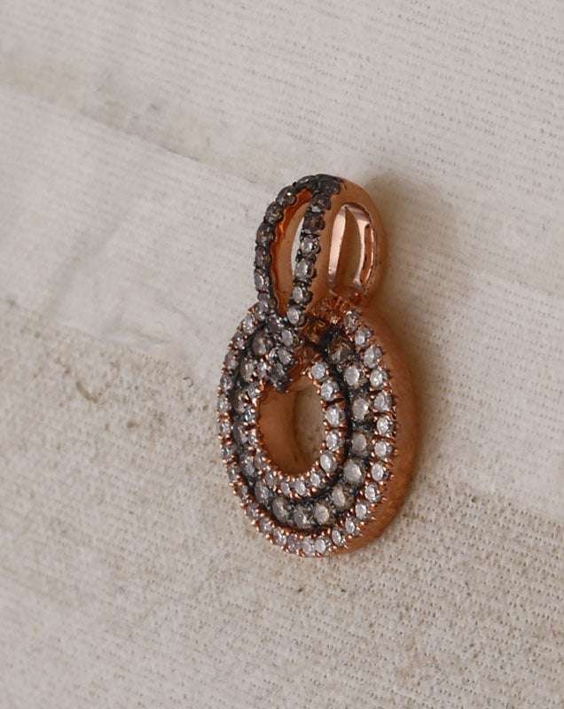 10kt Rose Gold Women's Brown Diamond Pendant 1/2 ctw