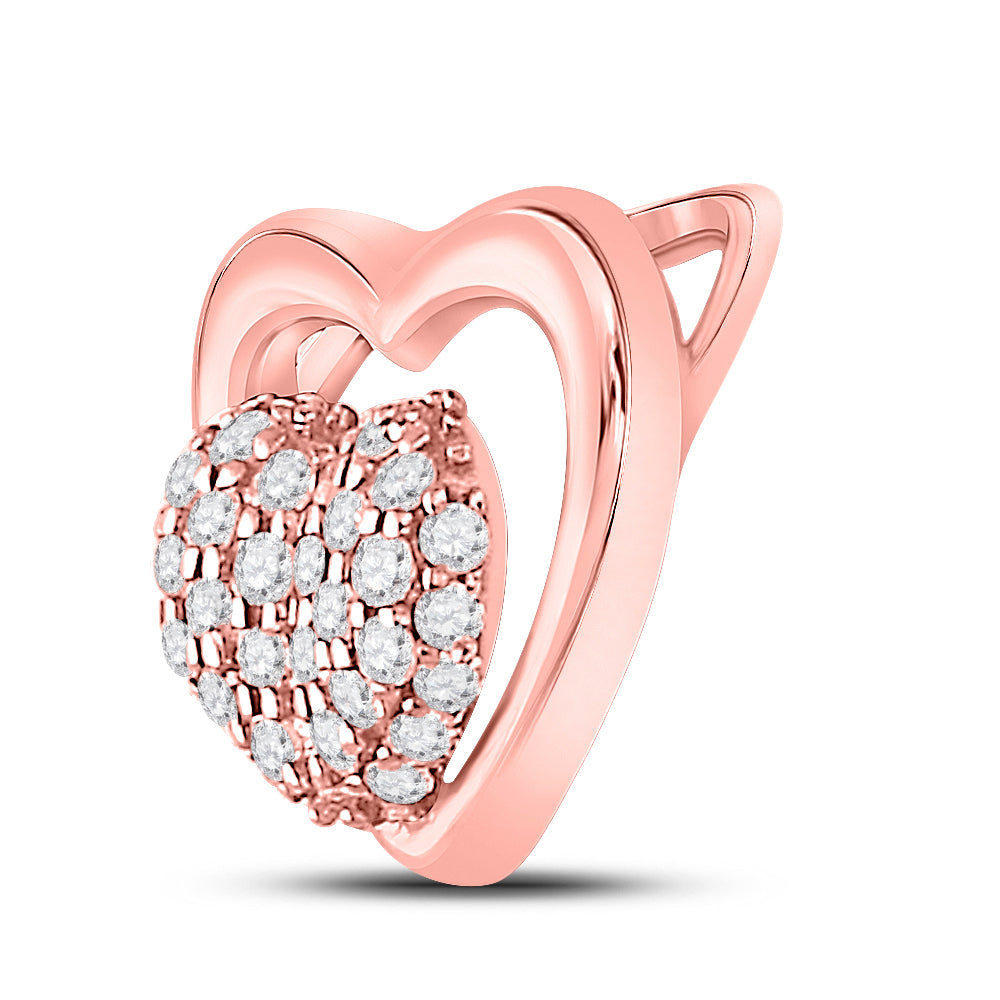 10kt Rose Gold Women's Diamond Pendant 1/6 ctw