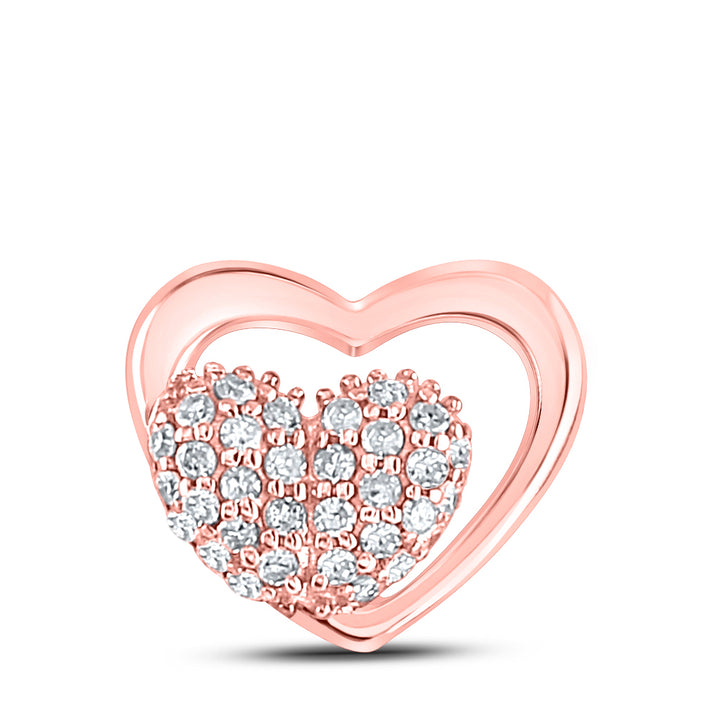 10kt Rose Gold Women's Diamond Pendant 1/6 ctw - view 2