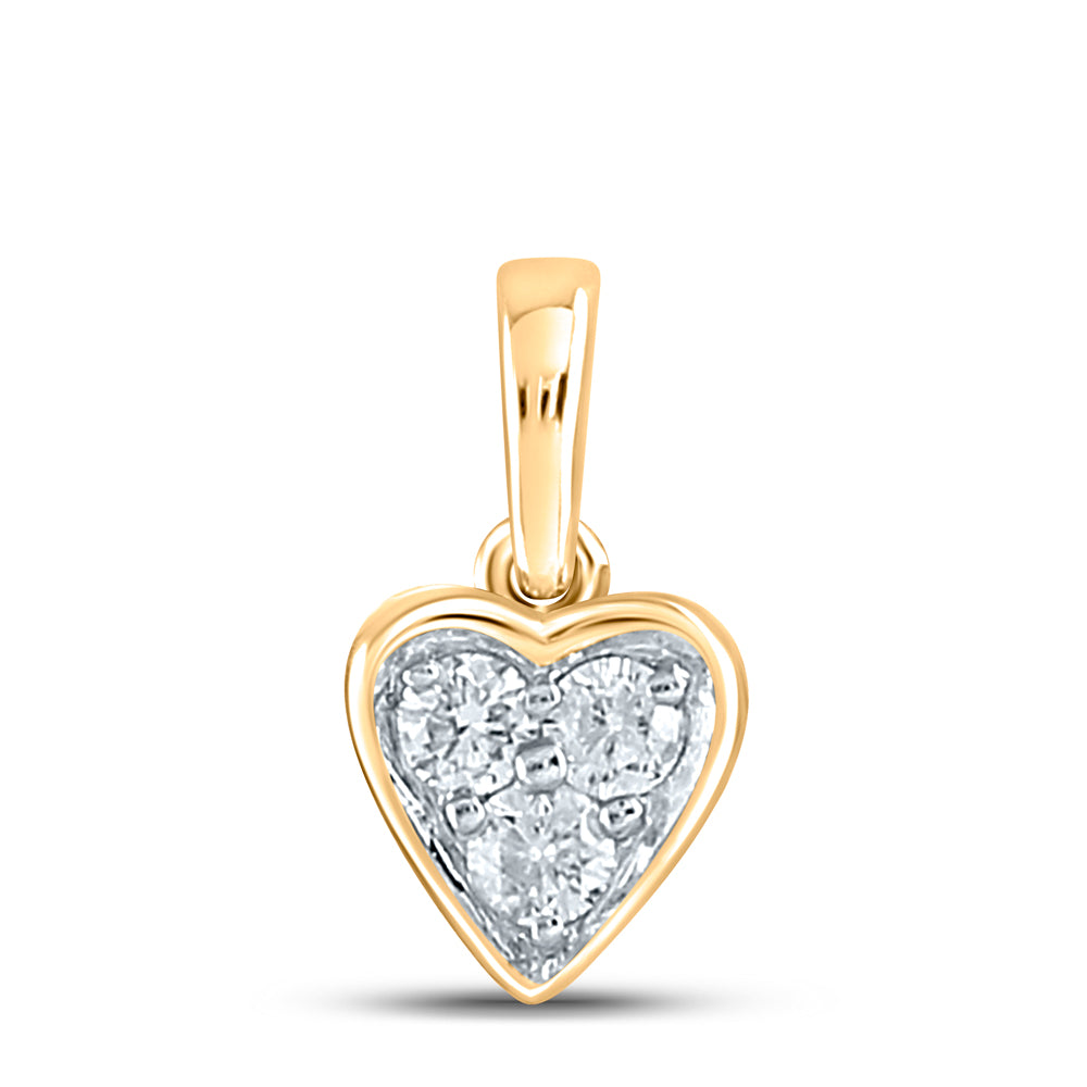 10kt White Gold Women's Diamond Fashion Heart Pendant 1/10 ctw