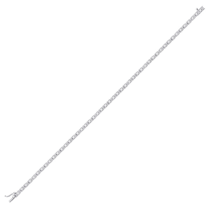 10kt White Gold Women's Diamond Tennis Bracelet 1 ctw