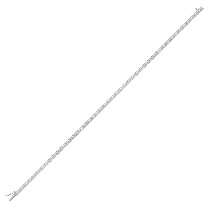 10kt White Gold Women's Diamond Tennis Bracelet 1 ctw - view 2
