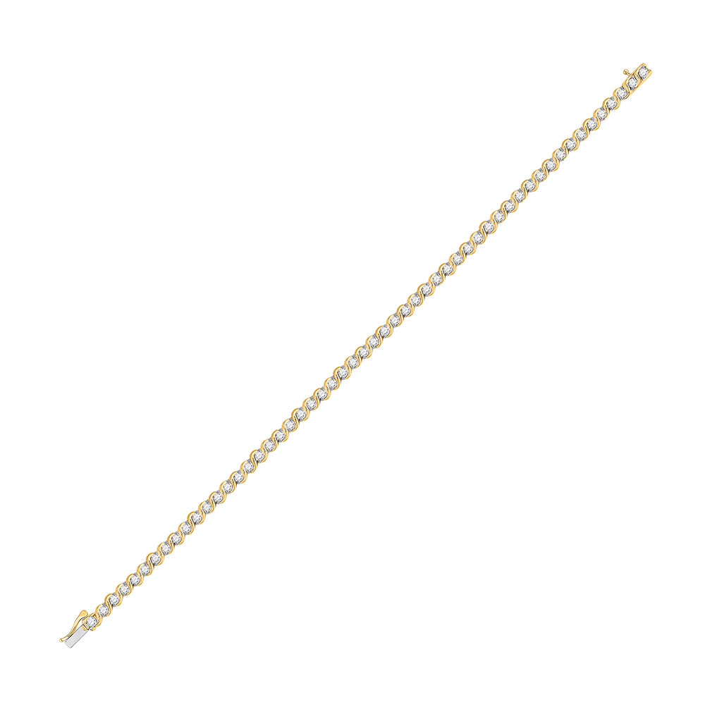 10kt Two-tone Gold Women's Diamond Tennis Bracelet 2 ctw