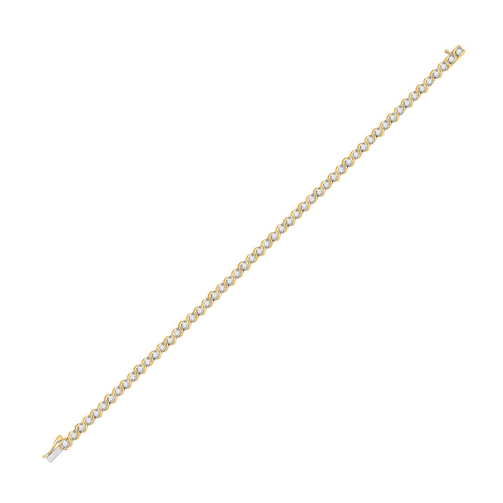 10kt Two-tone Gold Women's Diamond Tennis Bracelet 2 ctw