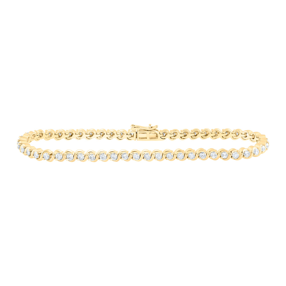 10kt Two-tone Gold Women's Diamond Tennis Bracelet 2 ctw - view 2