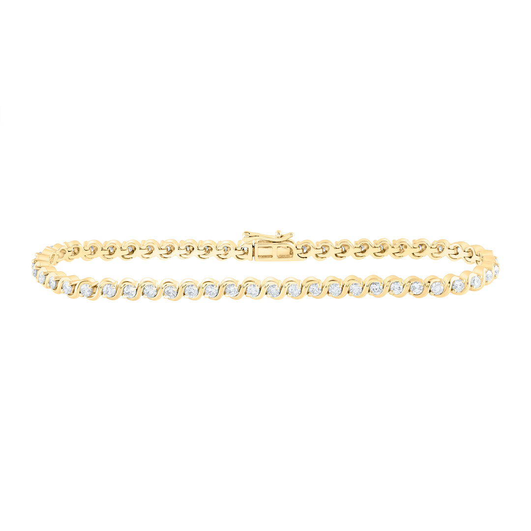 10kt Two-tone Gold Women's Diamond Tennis Bracelet 2 ctw - view 2