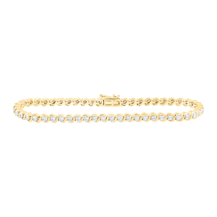 10kt Two-tone Gold Women's Diamond Tennis Bracelet 2 ctw - view 2