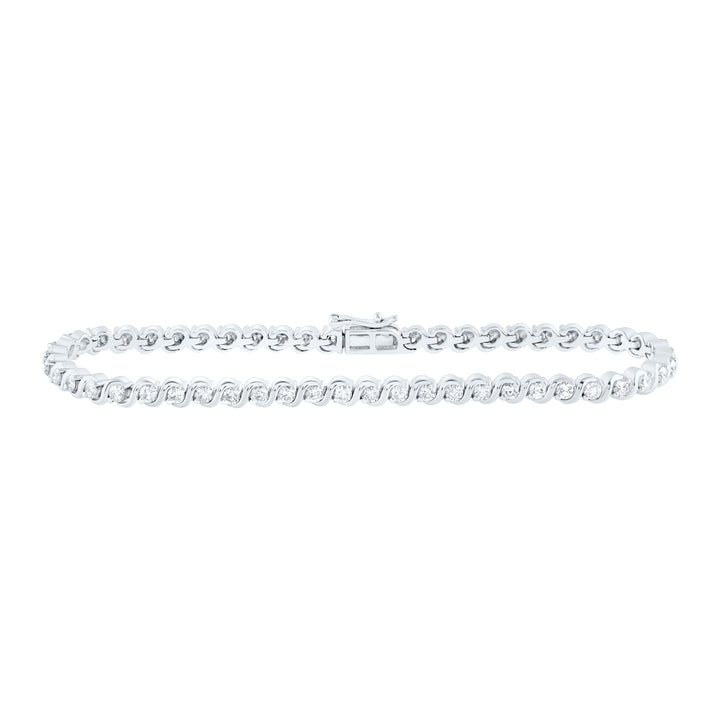 10kt White Gold Women's Diamond Tennis Bracelet 2 ctw - view 2