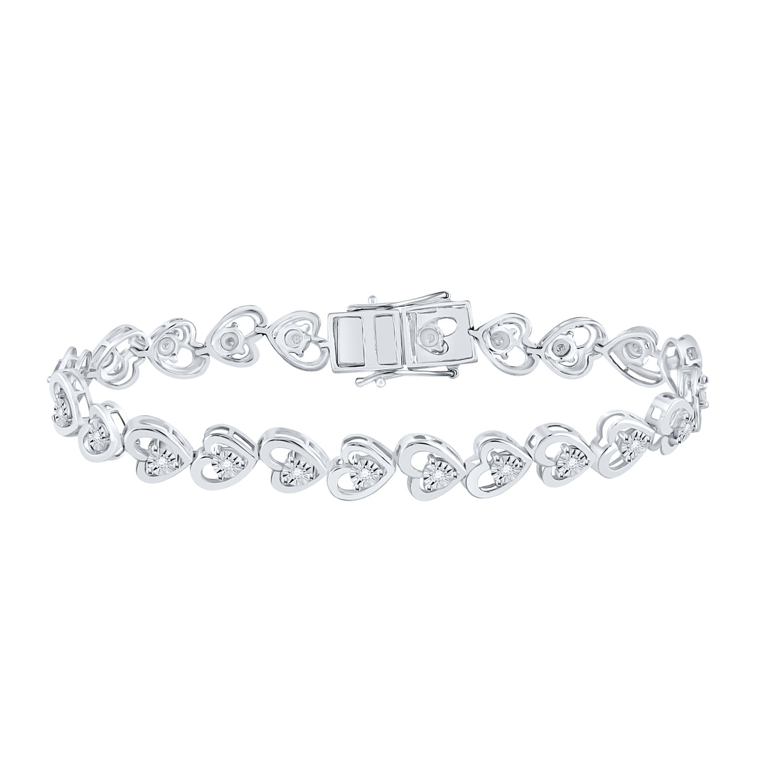 Sterling Silver Women's Diamond Bracelet 1/4 ctw