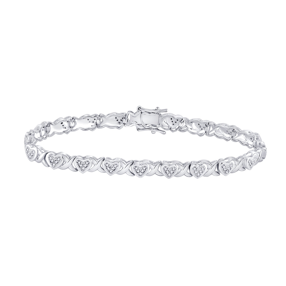 Sterling Silver Women's Diamond Bracelet 1/4 ctw