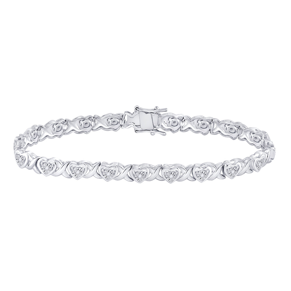 Sterling Silver Women's Diamond Bracelet 1/4 ctw